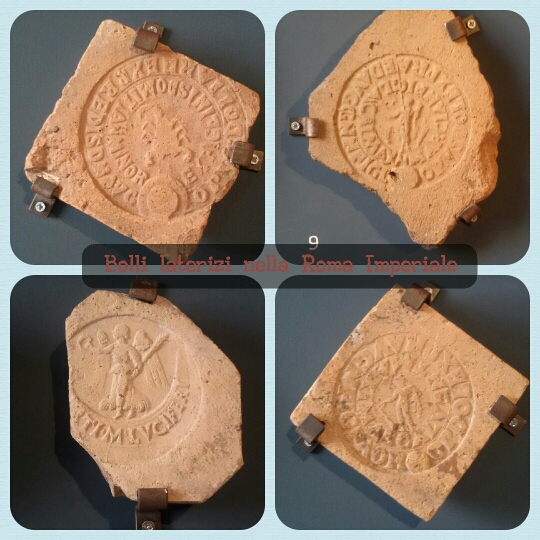 Alcuni dei bolli laterizi esposti in mostra