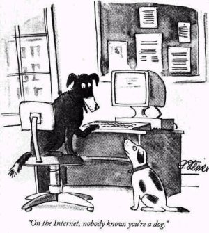 Su internet nessuno sa che sei un cane: vignetta anti 2.0 datata 2005